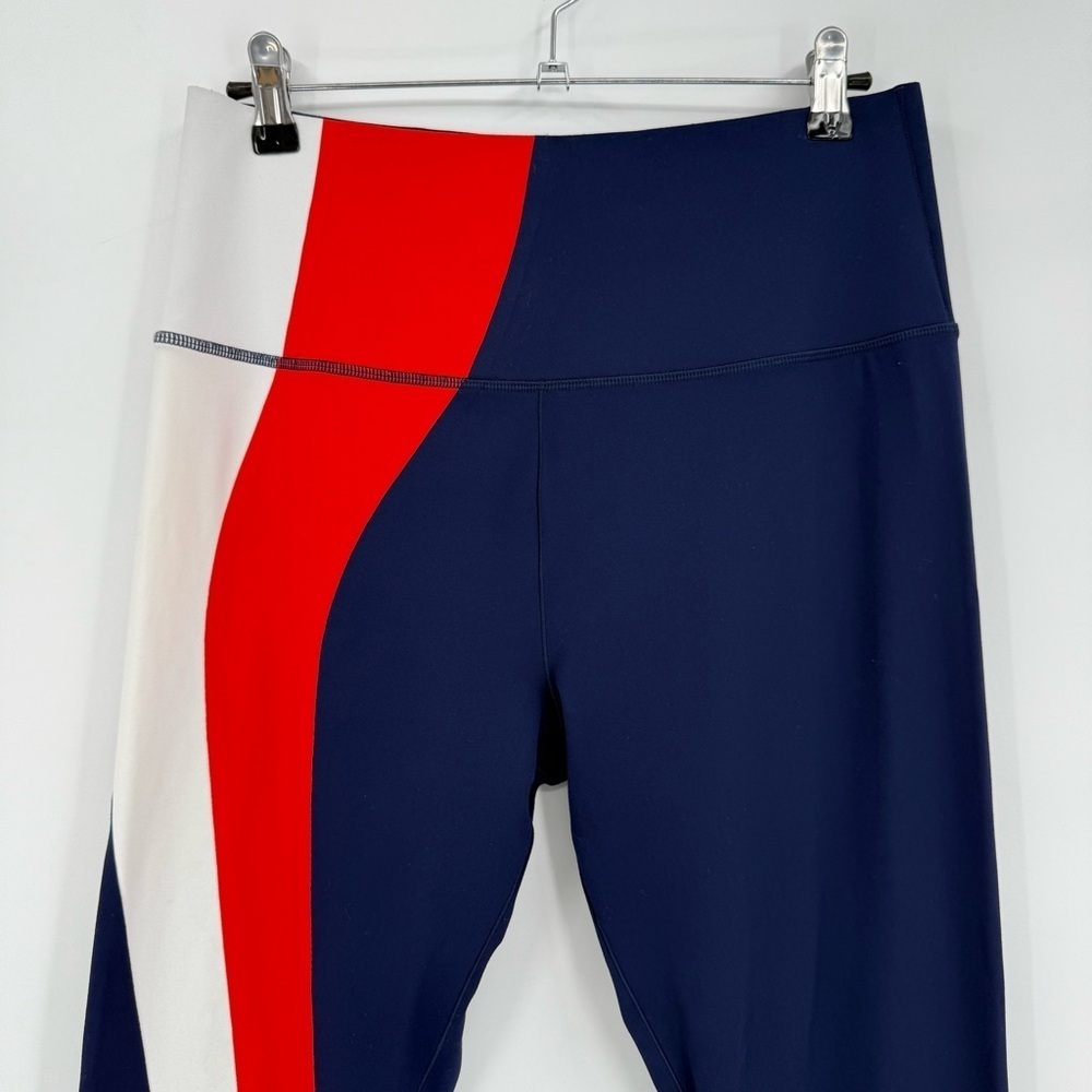 G/Fore G4 Operative High Rise Striped Leggings in SOFT OPS Tri Stripe Blue XL - Picture 8 of 10